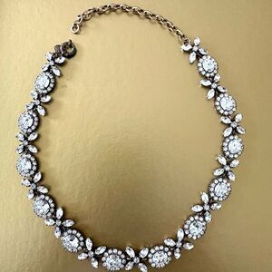 JCrew statement necklace in antique gold with crystals